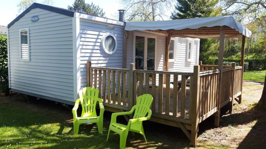 Mobil home pour 6 personnes, avec sauna ainsi que jacuzzi et bassin pour enfant à Aramits - 4