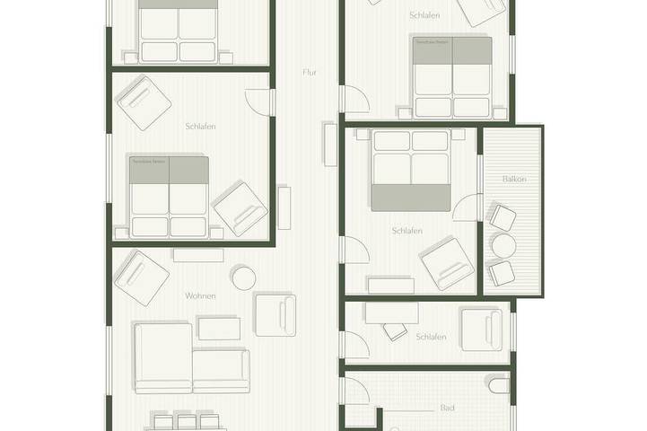 Ferienwohnung für 20 Personen, mit Balkon - 1