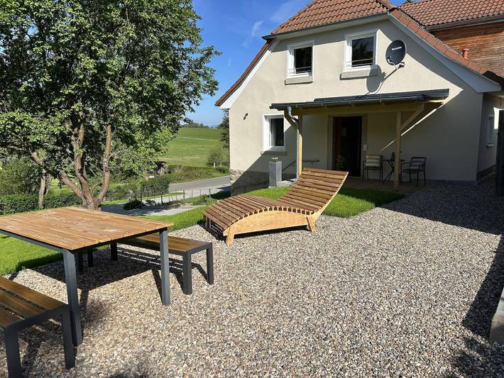 Ferienwohnung für 4 Personen, mit Terrasse und Garten sowie Sauna in Bärnau