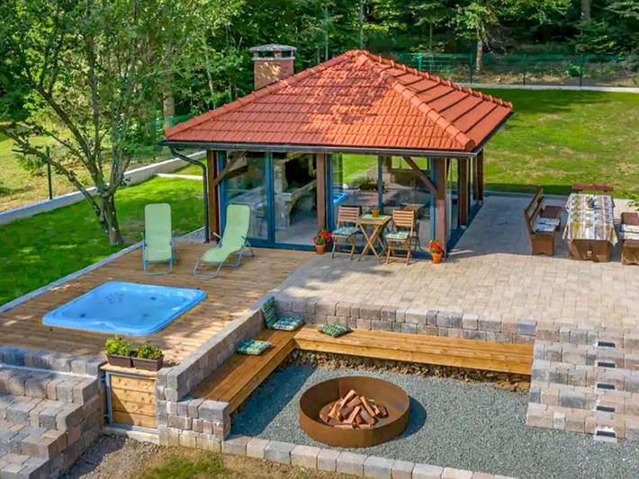 Ferienhaus für 5 Personen, mit Sauna und Balkon sowie Garten