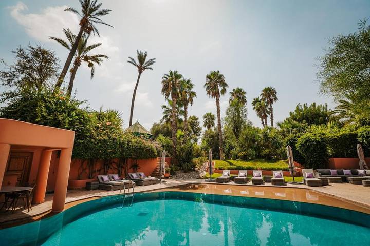 Maison d’hôte pour 2 personnes, avec vue et piscine ainsi que jardin et bassin pour enfant au Maroc