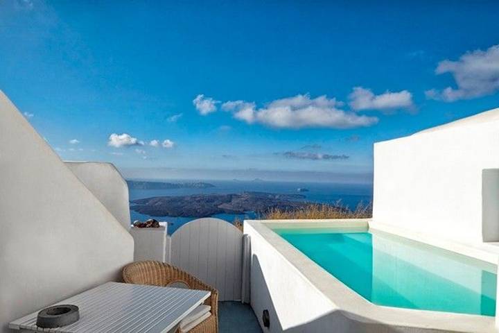 Location de vacances pour 7 personnes, avec vue sur l’océan et terrasse dans Firostefani - 2