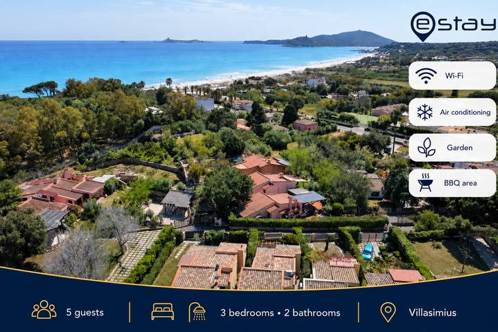 Ferienwohnung für 5 Personen, mit Balkon/Terrasse und Garten in Simius
