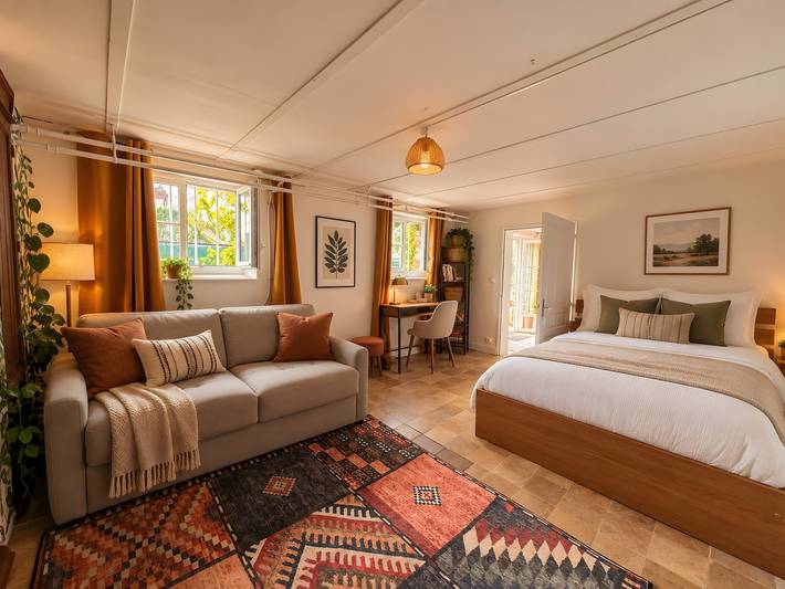 Chambre d’hôte pour 6 personnes, avec Jardin