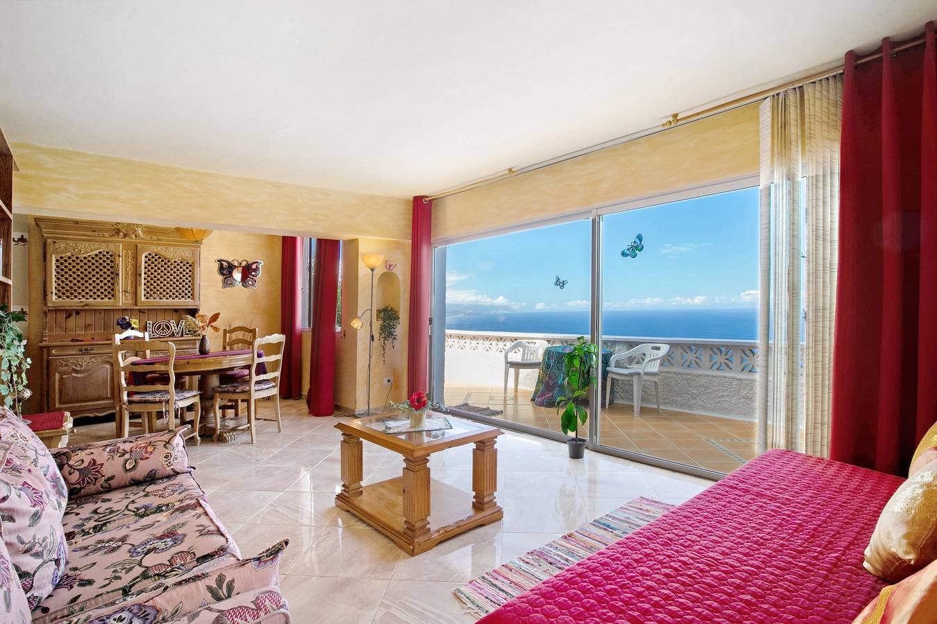 Ganze Wohnung, Ferienwohnung "En Jardín Mariposa" mit Meerblick, Gemeinschaftspool und Wlan in La Matanza de Acentejo, Teneriffa Nord