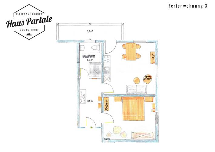 Ferienwohnung für 4 Personen, mit Garten und Balkon, mit Haustier in Oberstdorf - 3