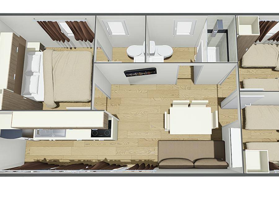 Camping The Garda Village - Mobilheim 6 personen - Maxicaravan Deluxe in Rivoltella del Garda, Sirmione