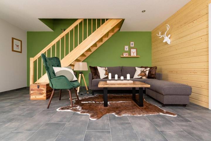 Ferienhaus für 6 Personen, mit Terrasse und Garten sowie Sauna und Ausblick