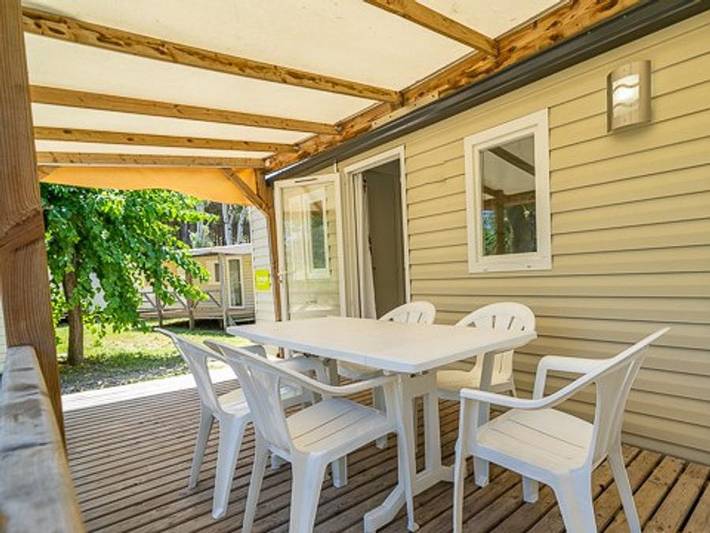 Camping les Dunes - Mobilheim 4 personen - Classic | 2 Zi. | 4 Pers. | Erhöhte Terrasse | Klima. in Torreilles, Côte d'Améthyste
