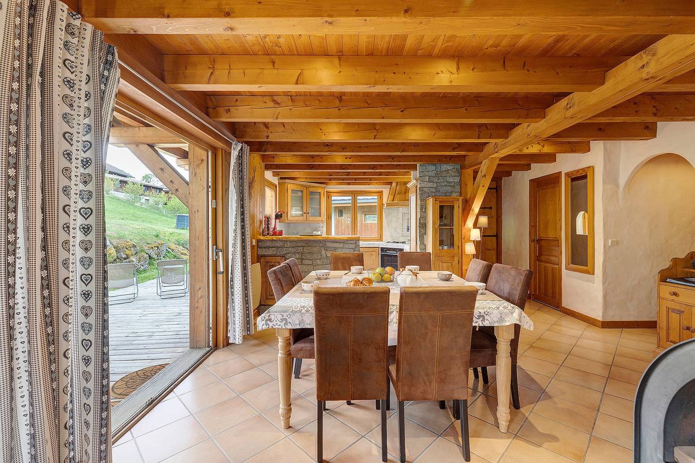Chalet 'La Transhumance' con vistas a la montaña, balcón y Wi-Fi in Combloux, Pays du Mont-Blanc
