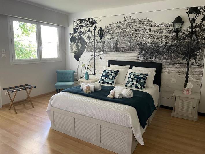 Chambre d’hôte pour 2 personnes, avec jardin ainsi que balcon et vue dans Asnières-sur-Nouère