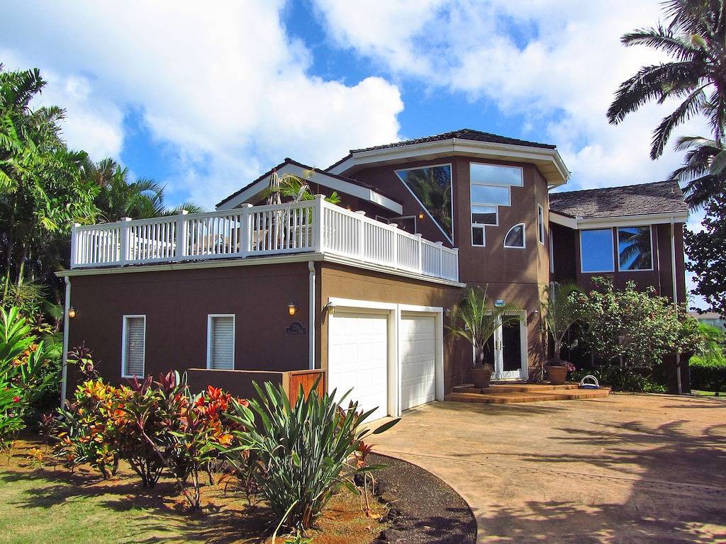 5-Zimmer-Haus mit offenem Schnitt, Blick auf das Meer und den Golfplatz - Queens Bath Lookout in Princeville, Anini Beach