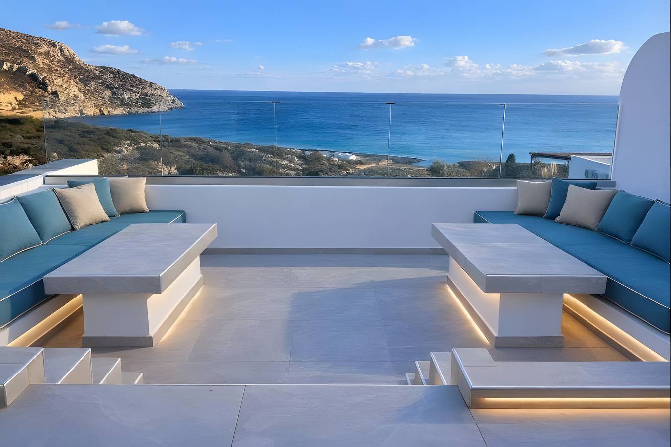 Villa 'Aqua Blue 1' mit Meerblick und privatem Pool in Karpathos
