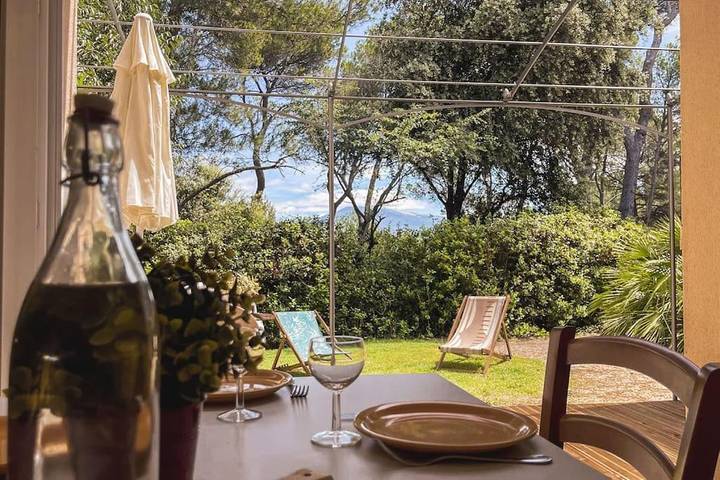 Maison de vacances pour 6 personnes, avec vue ainsi que terrasse et piscine