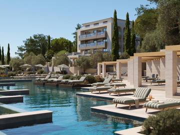 Bungalow für 2 Personen, mit Ausblick und Pool sowie Garten auf Korfu