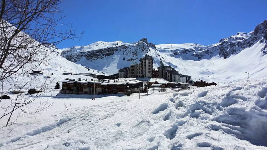 Ganzes Studio, Blick auf die Pisten und Skilifte in Tignes, Vanoise-Massiv