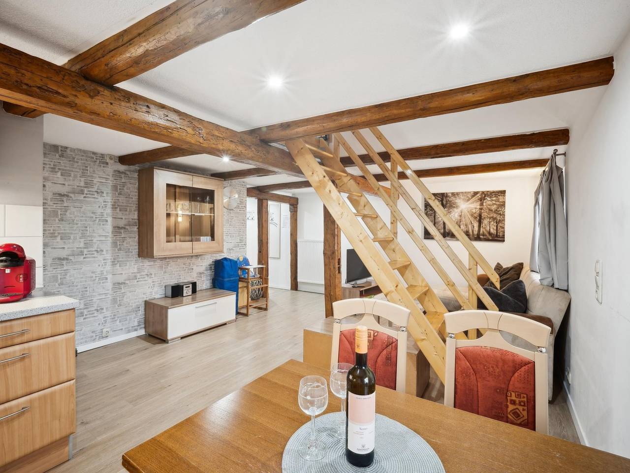 Ganze Wohnung, Helle Ferienwohnung einem Fachwerkhaus im Harz in Timmenrode, Blankenburg