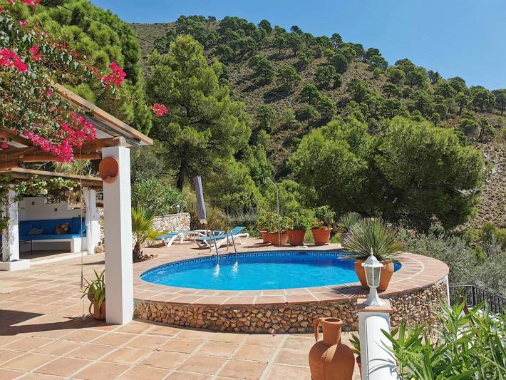 Ferienhaus 'Casa Solana' mit Meerblick, privatem Pool und Klimaanlage in Cómpeta, Cordillera Penibética