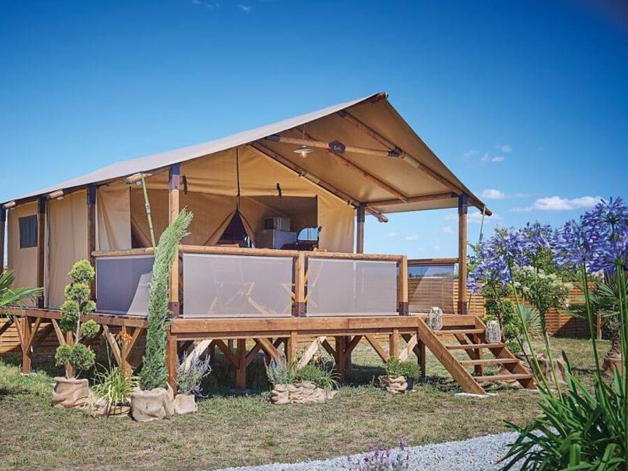 Camping Le Pradal - Tente en toile et en bois 5 personnes - Lodge Bali in Anduze, Parc national des Cévennes