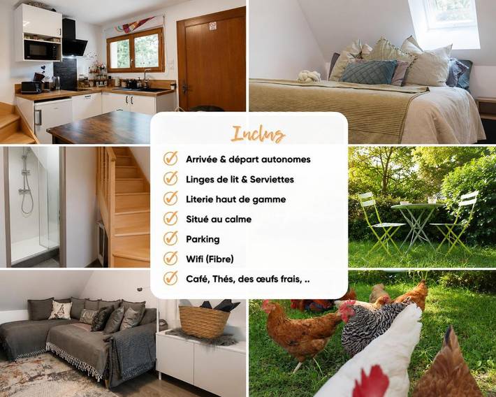 Gîte pour 2 personnes, avec Terrasse ainsi que Jardin et Vue à Savenay