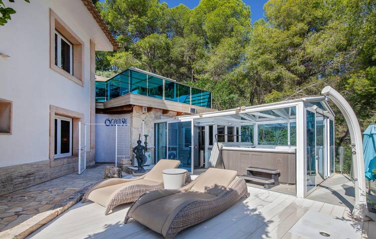 Apartamento con vistas al mar, piscina, terraza y barbacoa - 2km a Playa de s'Hostalet in Bendinat, Calvià