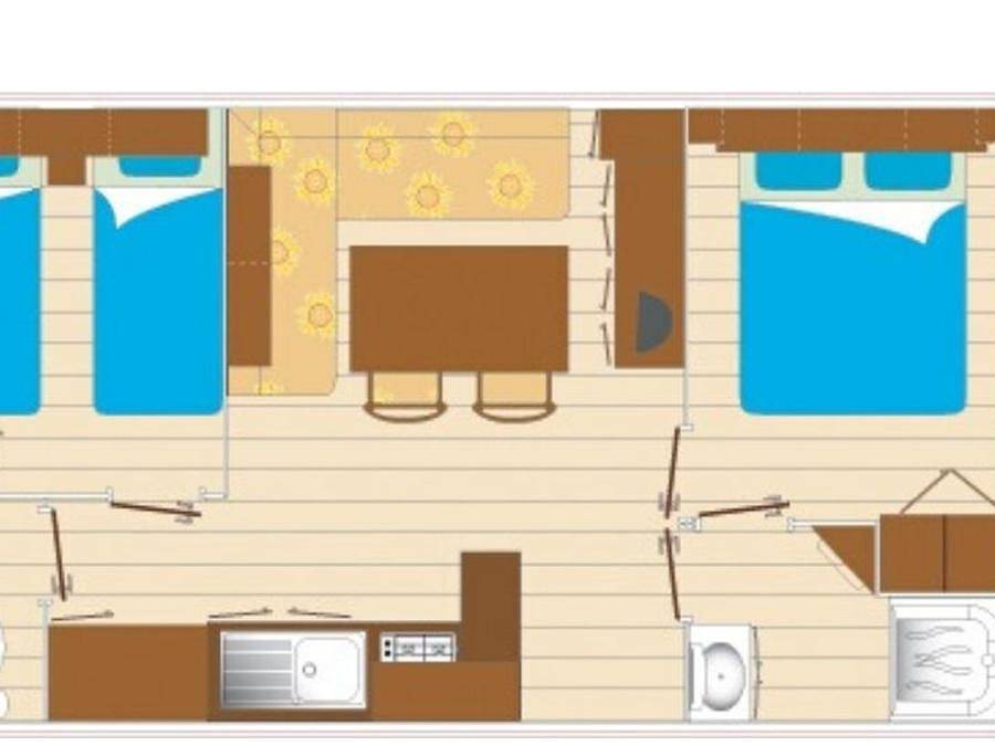 Camping Les Pirons - Mobilheim 6 personen - 2 Zimmer 4/6 Plätze in Château-d'Olonne, Les Sables-d'Olonne