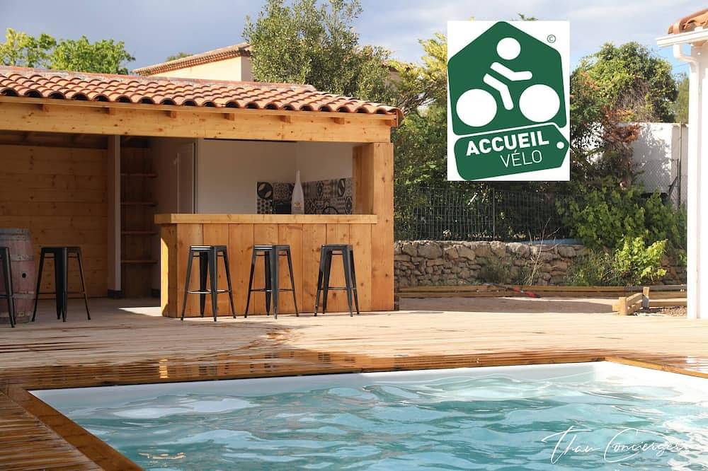 Poussan, Villa des Oliviers, superbe villa classé in Poussan, Côte d'Améthyste
