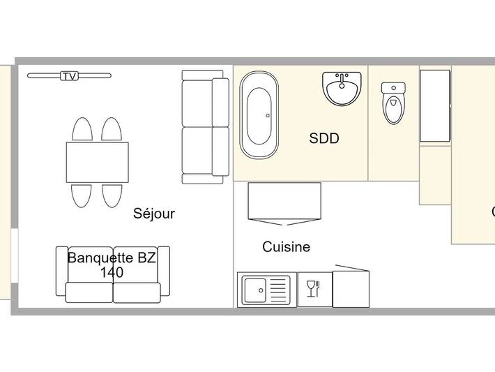 Ganze Wohnung, Studio Kabine Les Saisies für 5, zentrale Lage in Les Saisies, Albertville und Umgebung