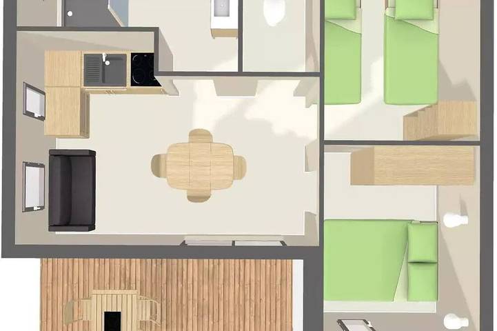 Maison pour 4 personnes, avec sauna et piscine ainsi que terrasse et jacuzzi à Coulon