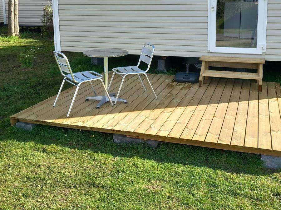 Camping Sites et Paysages - Camping de la Baie - Stacaravan 2 personen - Privilège 1 slaapkamer - Onoverdekt terras - 21 m2 in Pendé, Abbeville en omgeving