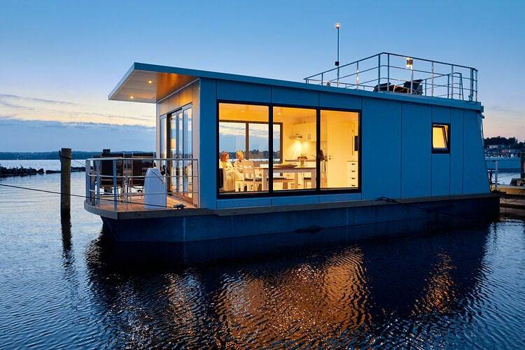 Hausboot in Egernsund an der Marina Minde in Rendbjerg, Flensburger Förde (Dänemark)