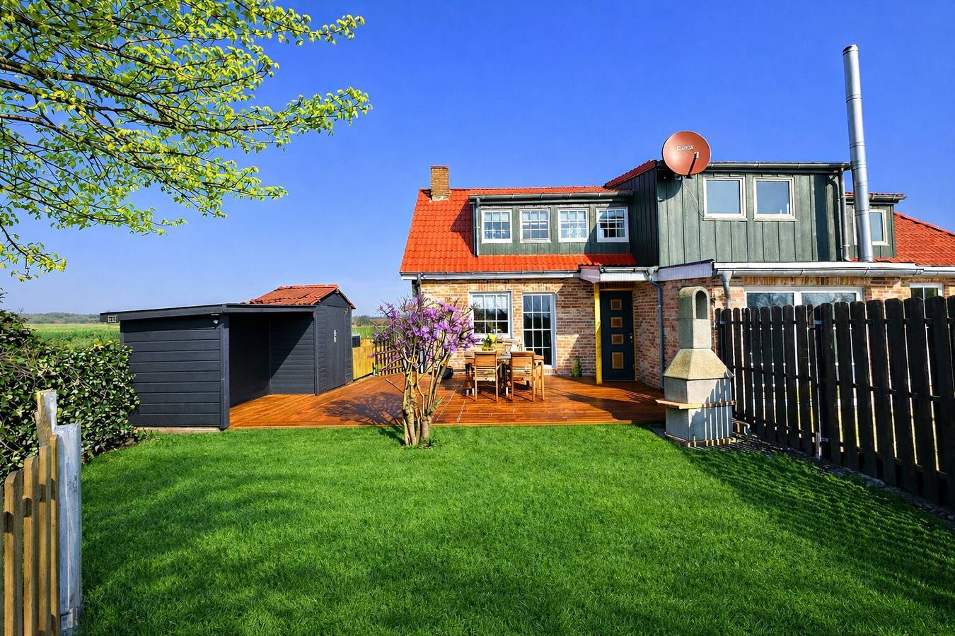 Ferienhaus "Huus ant Diek" mit privater Terrasse und Wlan in Ostermarsch, Nordseeküste