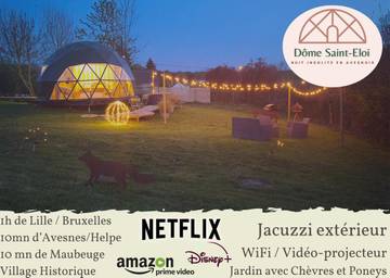 Tente pour 2 personnes, avec jacuzzi ainsi que jardin et terrasse dans Hauts-de-France