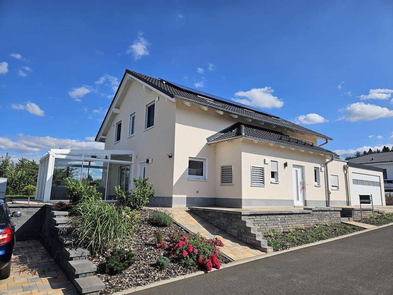 Ganze Ferienwohnung, Apartment Wachsenburgblick - Fewo mit komb.Wohn-Schlafraum, Küche,Bad mit Dusche+Wc und Wintergarten,Eg,54m² in Arnstadt, Thüringer Kernland