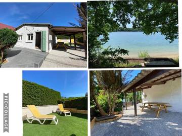Gîte pour 4 personnes, avec jardin ainsi que vue et vue sur le lac à Bannes