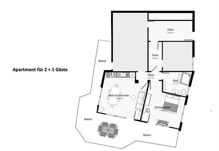 Ferienwohnung für 7 Personen, mit Balkon und Ausblick in Michelstadt - 4