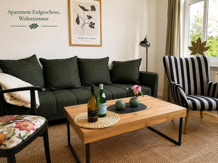 Ferienwohnung für 4 Personen, mit Balkon und Terrasse sowie Garten und Ausblick in Wischhafen - 4