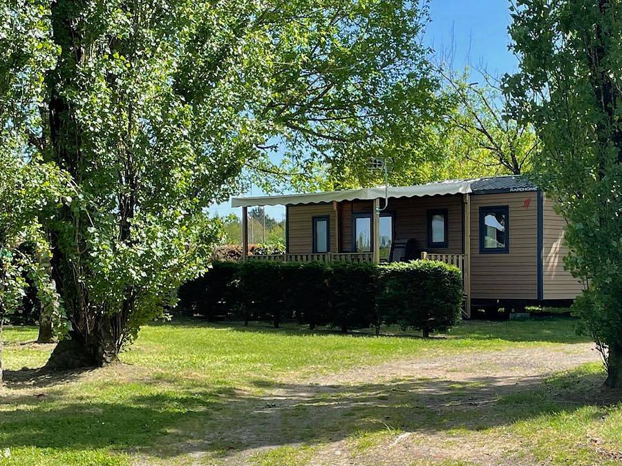 Camping Ushuaïa Villages La Maïade - Mobilhome 8 personnes - Premium+ 6/8 pers. 35 m² - Climatisation - 3 chambres - Belle terrasse in Mimizan, Côte d’Argent