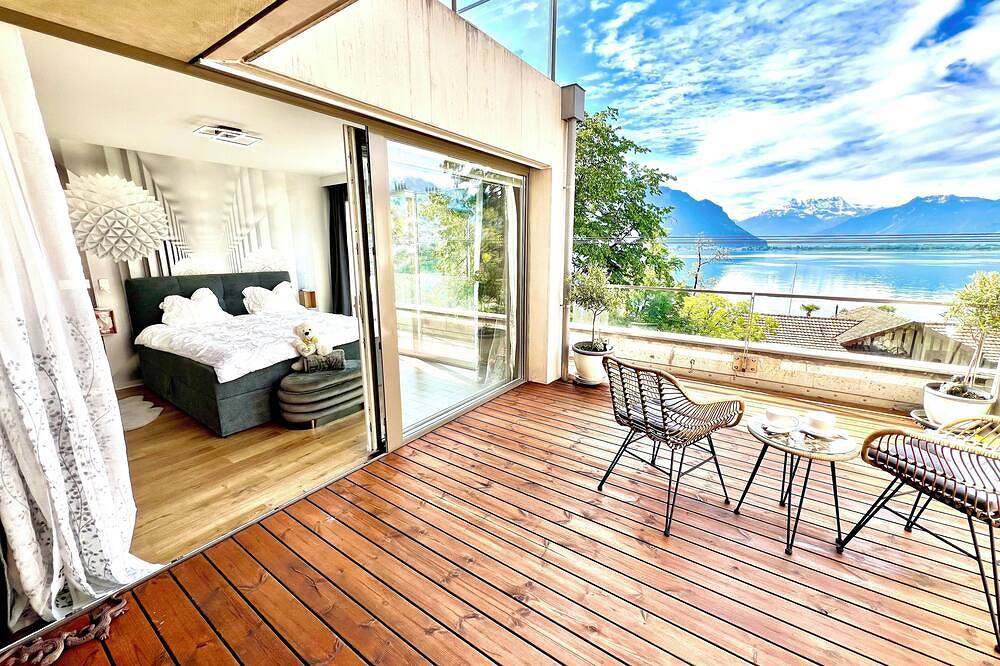 Ganze Wohnung, Ideal Lakeside Retreat: 2-bedroom Spa ap. With Lake View, Centre, Sleeps 1-4 in Montreux, Genfer See