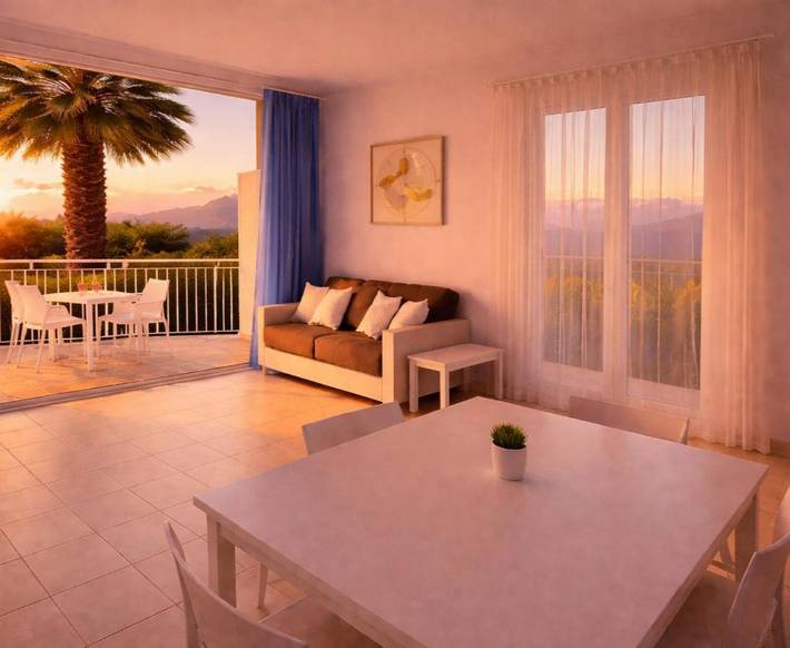 Appartement de vacances pour 5 personnes, avec jardin et vue