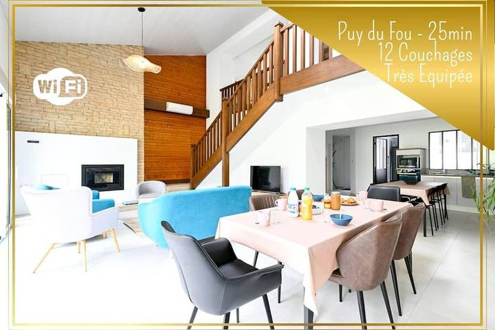 Maison de vacances pour 12 personnes, avec jardin