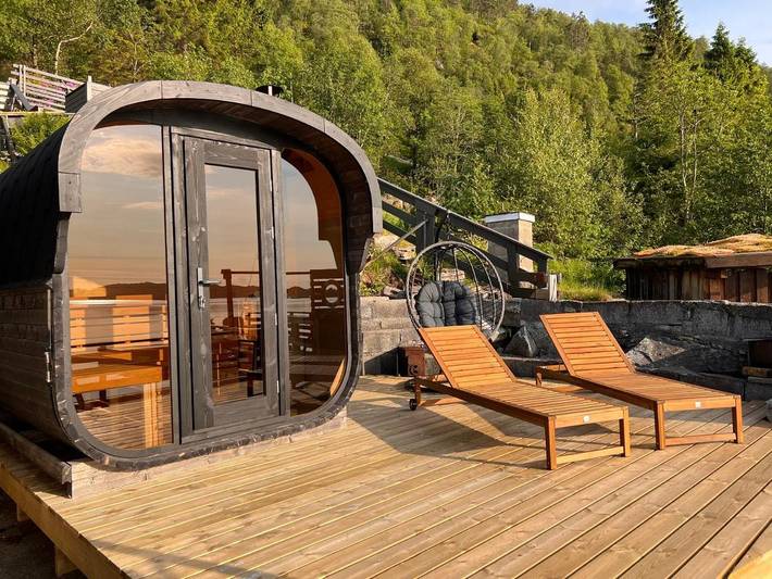 Ferienhaus für 7 Personen, mit Balkon und Terrasse sowie Garten und Sauna in Masfjorden