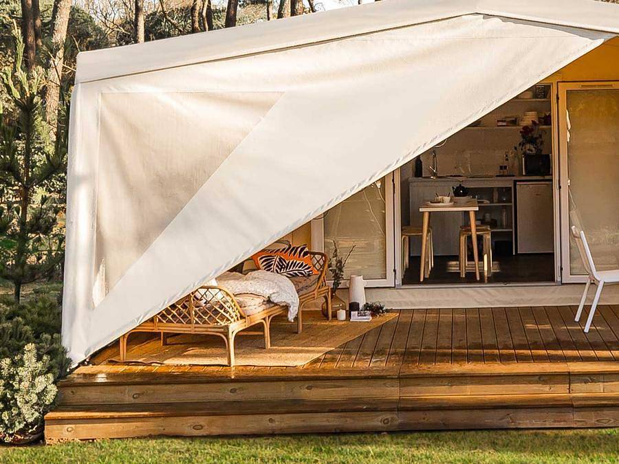 Camping Delle Rose - Unterkunft 4 personen - Winziges Haus Mimosa in Isolabona, Ligurische Alpen