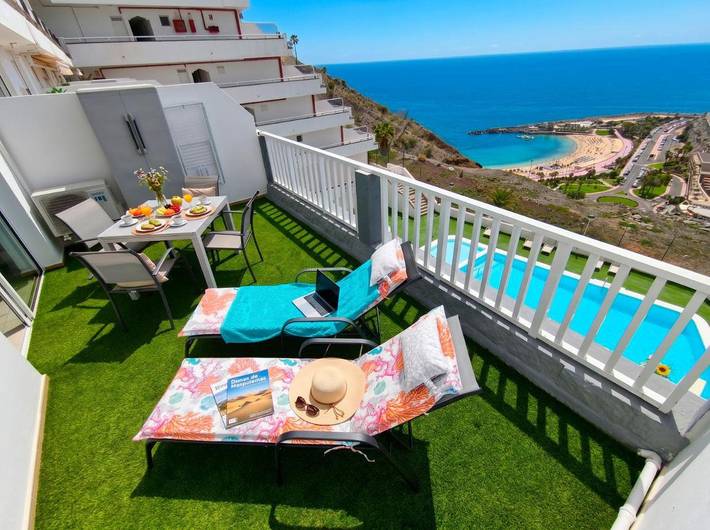 Appartamento per 4 persone, con Balcone e Terrazza nonché Piscina per bambini e Piscina a Playa de Amadores