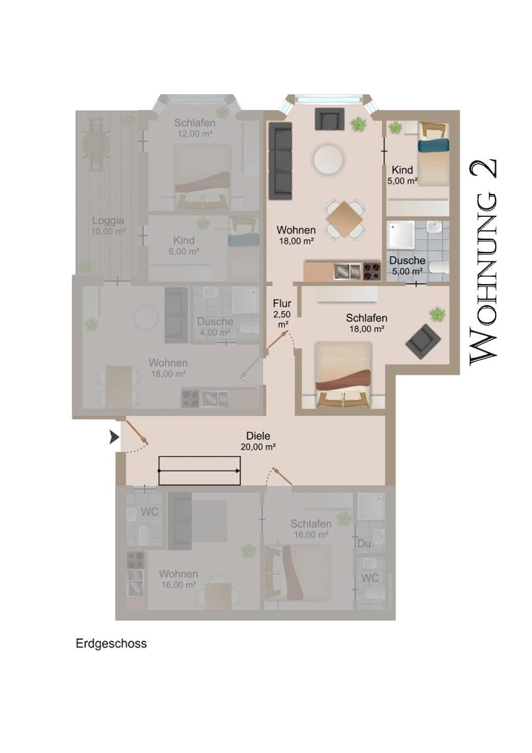 Ganze Wohnung, Ferienwohnung 'Aurora 2' mit Gemeinschaftsgarten und Wi-Fi in Borkum