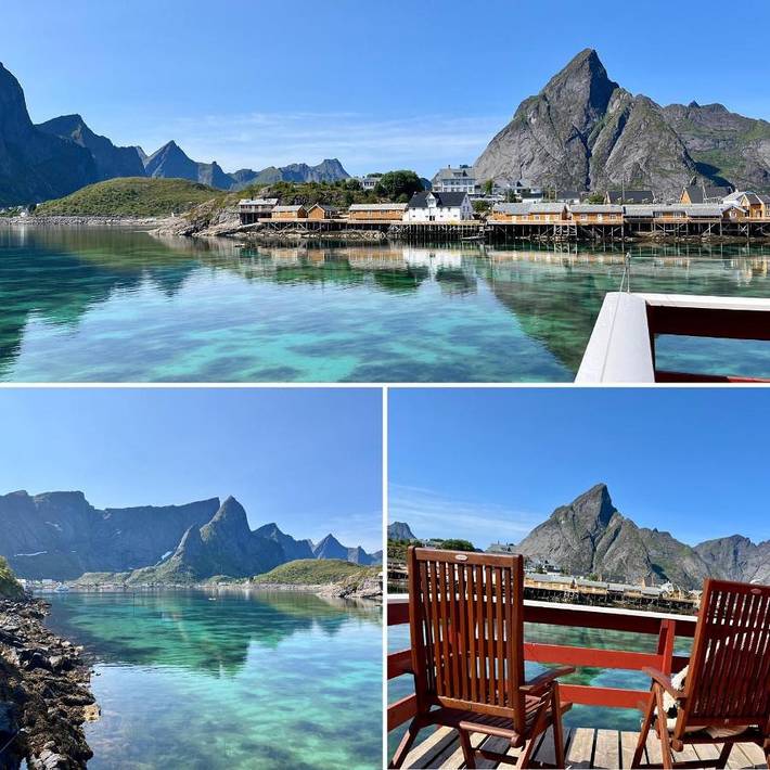 Ferienhaus für 2 Personen, mit Ausblick und Garten sowie Seeblick auf den Lofoten
