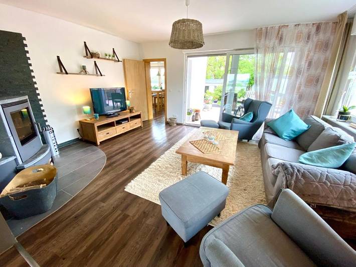 Ferienhaus für 5 Personen, mit Balkon und Terrasse sowie Garten und Ausblick