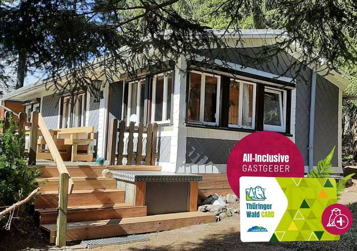 Ferienhaus für 5 Personen, mit Terrasse und Garten sowie Sauna und Ausblick am Rennsteig