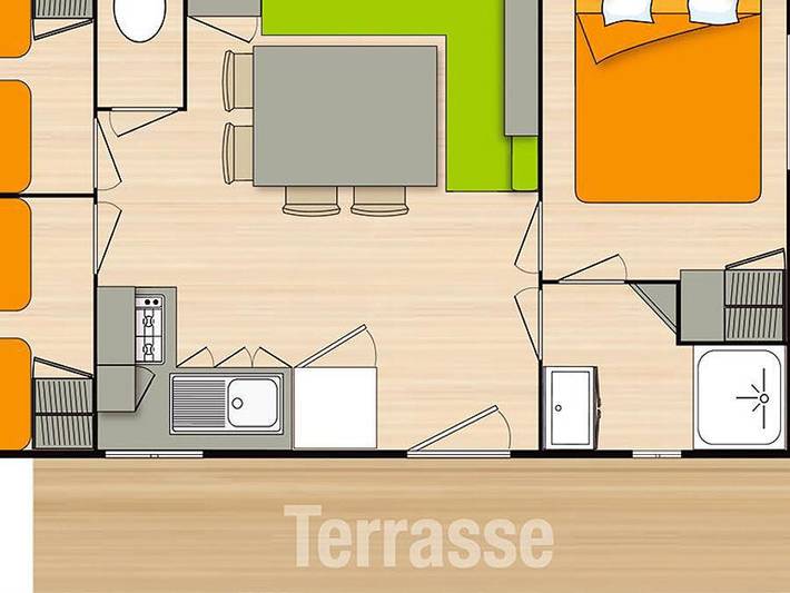 Mobil home pour 8 personnes, avec bassin pour enfant à Roquefort-les-Pins - 4