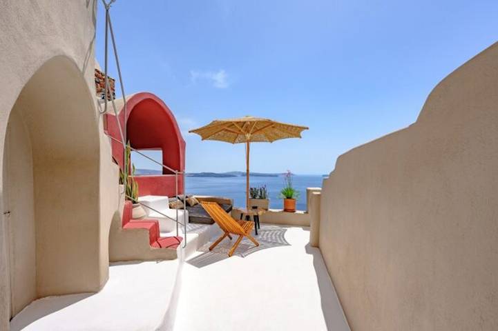 Villa pour 2 personnes, avec jardin ainsi que terrasse et vue sur l’océan à Santorin - 2